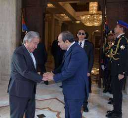 الرئيس السيسي يستقبل الأمين العام...