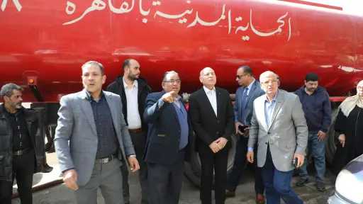 محافظ القاهرة يتابع أعمال إطفاء...