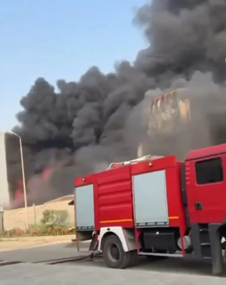 حريق مصنع بدر