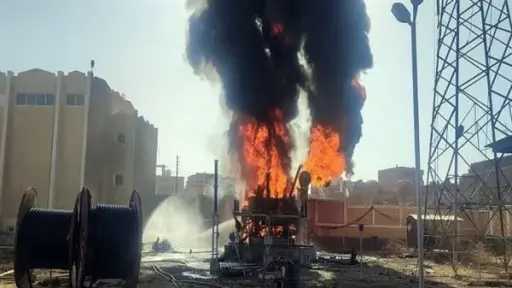 وزارة الكهرباء: إخماد حريق في...
