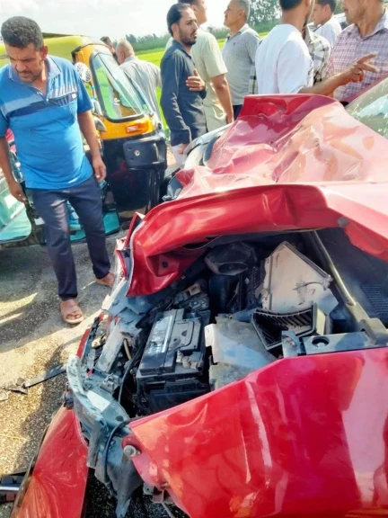 مصرع عروس ووالدتها واثنين آخرين وإصابة خطيبها في حادث بكفر الشيخ