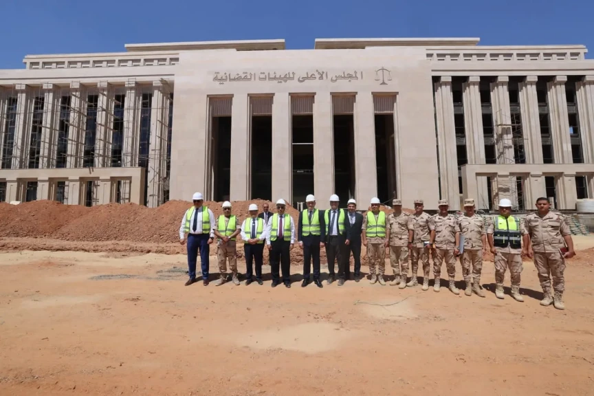 وزير العدل يتفقد مشروع مدينة العدالة بالعاصمة الإدارية الجديدة لمتابعة الموقف التنفيذي والوقوف على معدل الإنجاز