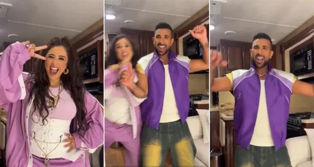 ياسمين عبد العزيز وأحمد سعد يروجان لعمل جديد يجمعهما