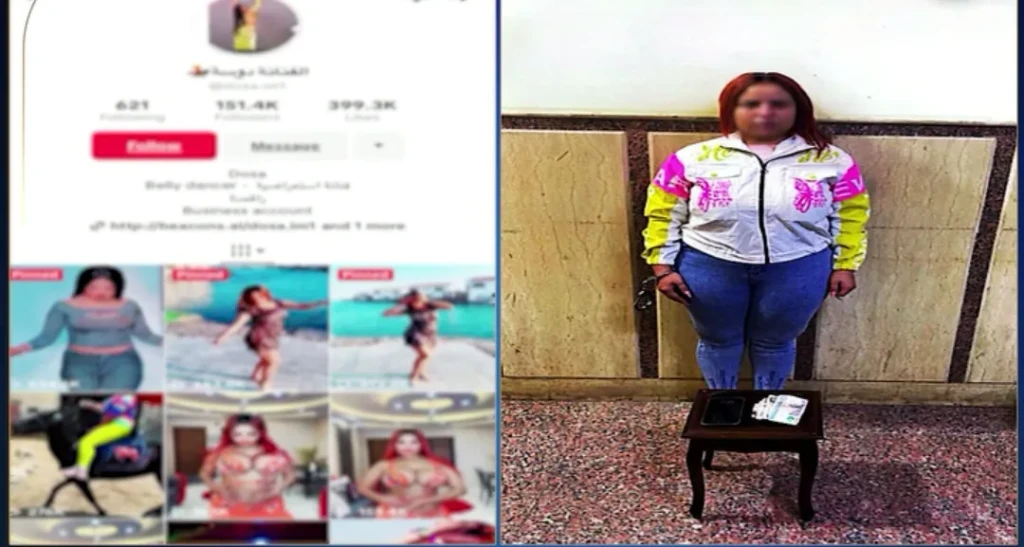 بالصور والفيديو.. تفاصيل القبض على الراقصة دوسة بتهمة خدش الحياء العام