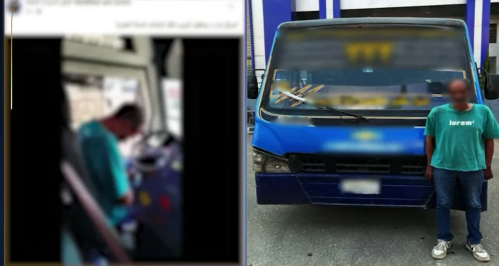 بالصور والفيديو .. ضبط سائق اتوبيس غير متزن عليه اثار تعاطى مواد المخدرة بالقاهرة
