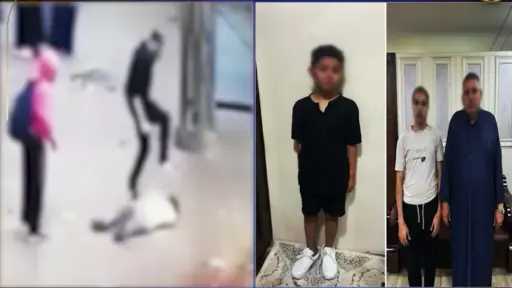 ضربه بعنف وركله فى رأسه...