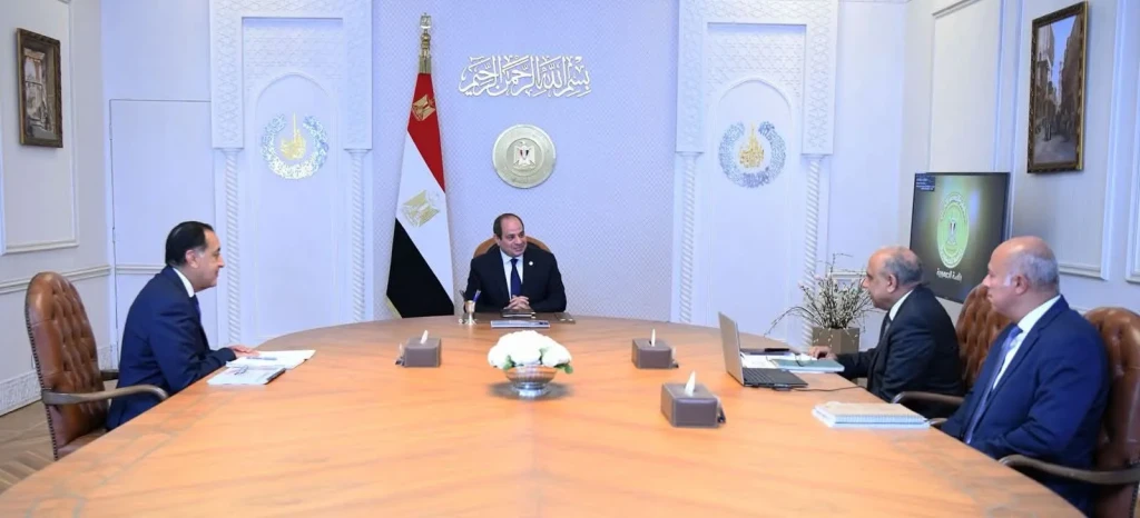 الرئيس السيسي يجتمع مع رئيس الوزراء ووزير الكهرباء