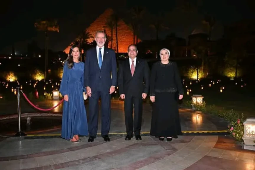الرئيس السيسى يقيم مأدبة عشاء على شرف جلالة الملك فيليبى السادس ملك اسبانيا والسيدة حرمه بمنطقة الهرم