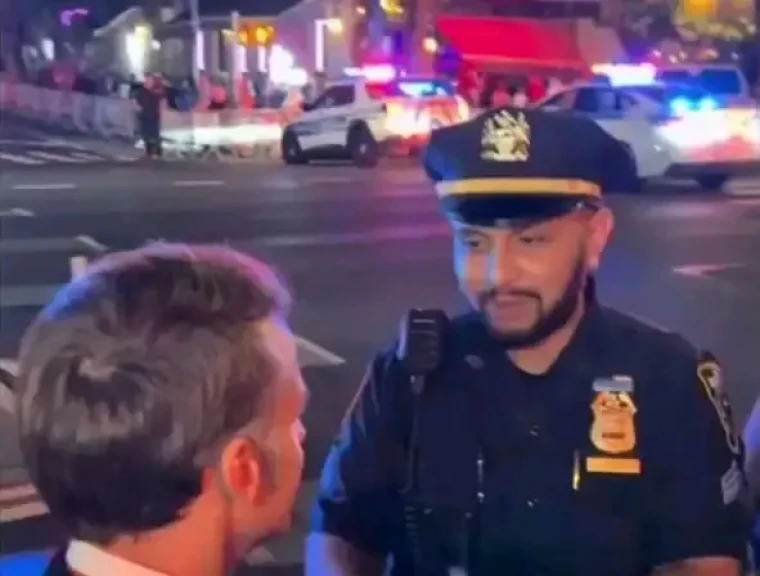 الشرطة الأمريكية تمنع ماكرون من عبور الطريق بسبب ترامب