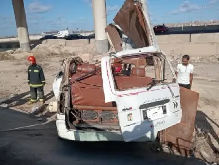 إصابة 14 راكبا في انقلاب ميكروباص بالطريق الدولي الساحلي غرب الإسكندرية