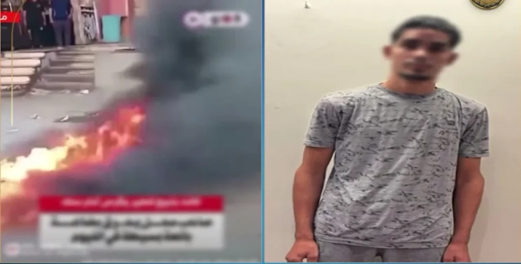 بالفيديو..تفاصيل القبض على شخص لقيامه بإشعال النيران ببضائع إحدى السيدات لقيامها بالبيع أمام المحل الخاص به بالفيوم
