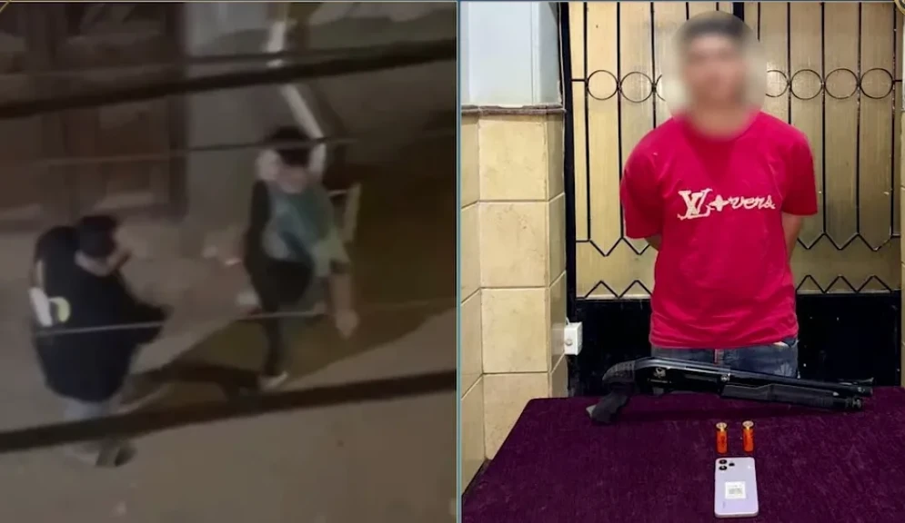 بالفيديو .. تفاصيل سقوط عاطل يحمل سلاح ناري ويهدد المواطنين بالمنوفية