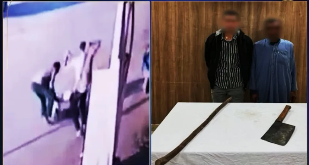 بالفيديو .. ضبط شخصين لقيامهما بالتعدي على اخر  بالضرب بإستخدام سلاح أبيض .. أعرف التفاصيل