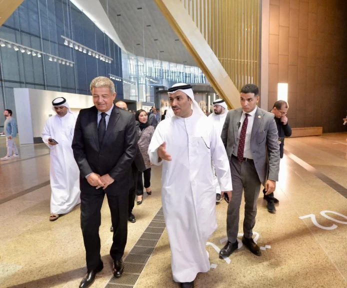 بالصور .. رئيس الأعلى للإعلام ووزير الإعلام البحرينى فى جولة بالأهرامات والمتحف المصرى الكبير