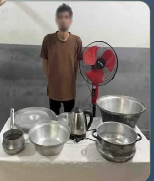 بالصورة .. حرامي الحلل الألومنيوم من داخل شقة سكنية سقط فى قبضة مباحث المنوفية